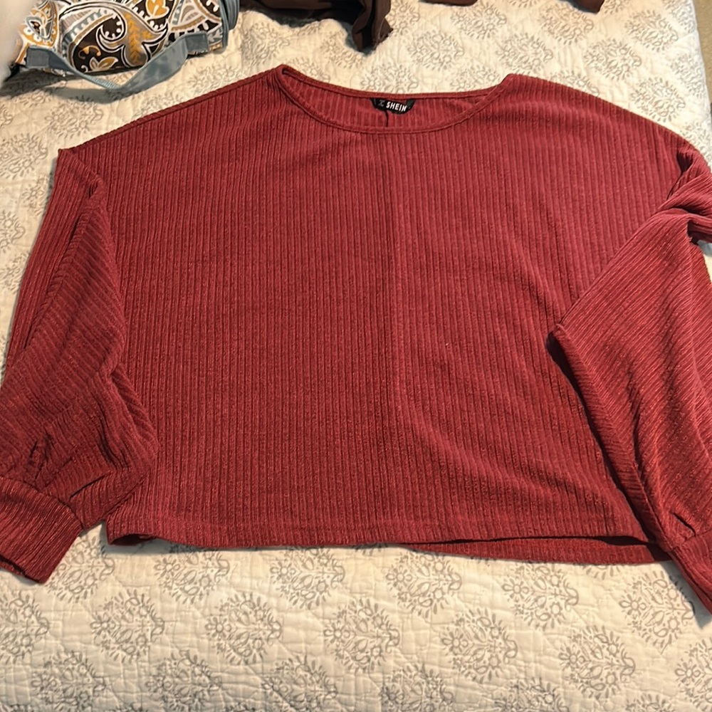 Shein long sleeve crop top